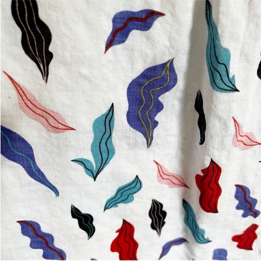 THML Multicolor Patterned Blouse with Pom-Pom Trim - image 2